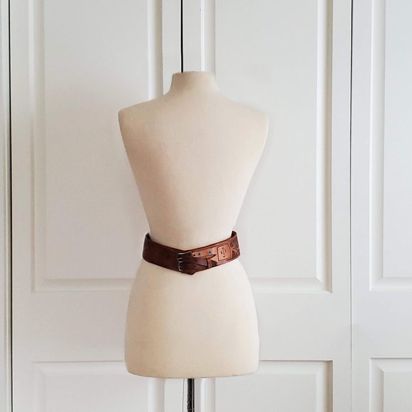 Vintage Carved Leather Belt main image 9